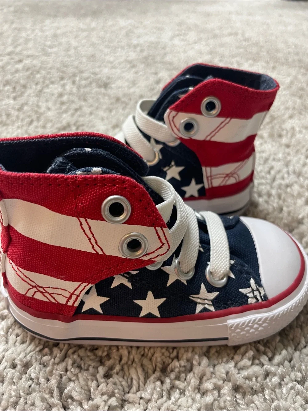 Converse Kids Red & White Striped All Star High-Tops